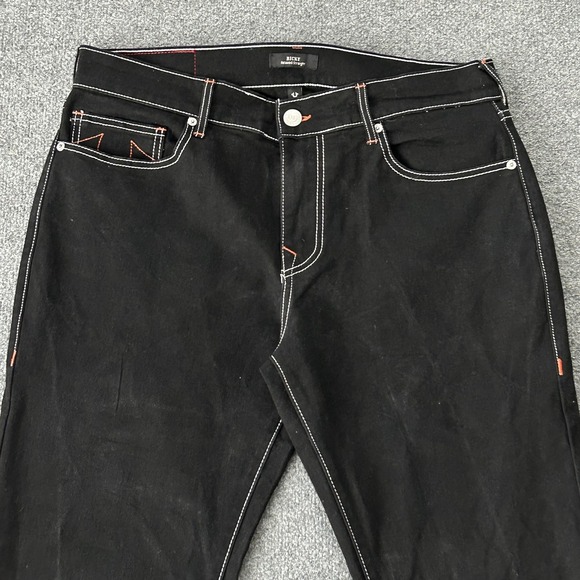 True Religion Ricky Relaxed Straight Jeans Mens 34x34 Black Contrast Stitch - Picture 3 of 15